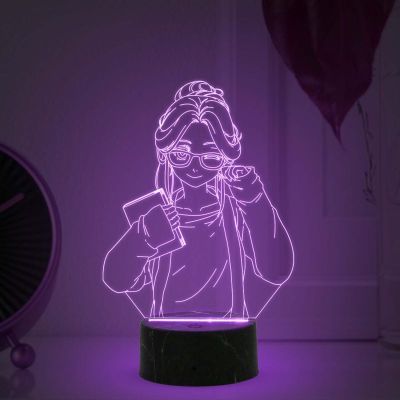 3D Girl Anime Led Night Lamp with Multicolored Light Birthday Gifts for Girl